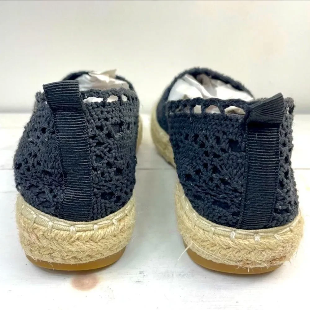 Bonnibel black crochet espadrilles 5.5 slip on